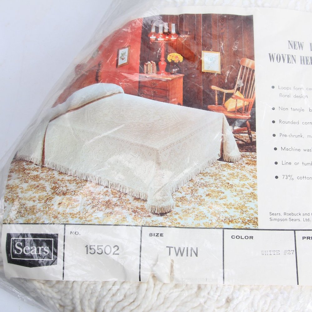 HOME | SEARS Puritan Woven Heirloom Style Twin Size Comforter Blanket USA NEW